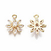 Brass Micro Pave Clear Cubic Zirconia Charms KK-S360-046-NF-2