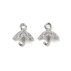 Brass Micro Pave Clear Cubic Zirconia Charms KK-P355-05P-1