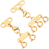 2Pcs 2 Styles Stainless Steel Necklace Layering Clasps FIND-BBC0005-10G-1