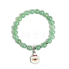 Christmas Theme Natural Green Aventurine Stretch Bracelets PW-WGF1228-09-1