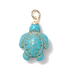 Dyed Synthetic Turquoise Pendnats PALLOY-JF05075-01-1