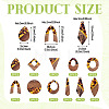 22Pcs 11 Styles Transparwnt Resin & Walnut Wood Pendants RESI-TA0005-75-4