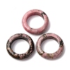 Natural Rhodonite Plain Band Ring for Women RJEW-P044-01A-11-1