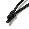 Natural Labradorite Conical Pendulum Pendant Necklace with Nylon Cord for Women NJEW-B106-01F-3