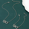 Heart & Infinity Alloy Pendant Necklaces & Link Bracelets Sets for Women FS-WG1C2CC-02-2