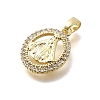 Brass Micro Pave Cubic Zirconia Pendants KK-P336-01D-G-2