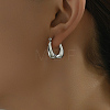 Non-Tarnish Stainless Steel Thick Hoop Earrings CU4807-2-2