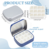 3Pcs 3 Colors Rectangle Iron Tin Cans with Hinged Lid CON-PH0003-13-2
