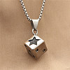 Punk Style 316L Surgical Stainless Steel Star Dice Pendant Necklaces for Men WGC2296-01-1