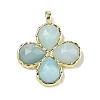 Natural Flower Amazonite Faceted Pendants G-A308-01G-10-1