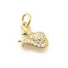 Brass Micro Pave Clear Cubic Zirconia Pendants KK-L225-019G-1