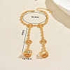 Vintage Brass Flower Link Double Ring Bracelets for Wedding and Formal Ooccasions YR9933-2