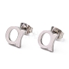 Tarnish Resistant 304 Stainless Steel Greek Alphabet Stud Earrings STAS-D007-07P-07-1