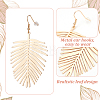 3 Pairs 3 Style Alloy Leaf Long Dangle Earrings for Women EJEW-AN0001-73-3