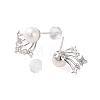 925 Sterling Silver Studs Earring EJEW-H002-25P-2