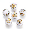 Christmas Opaque Glass Beads X-EGLA-R113-01C-1