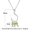 3-Fish & Fishhook Brass with Opal Pendant Necklaces FS-WGC8170-02-2