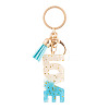 Alloy & Resin Tassel Keychainss AJEW-TADJ0001-20G-12-1