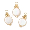 Natural White Shell Pendants PALLOY-JF04839-1