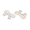 Bowknot Hotfix Rhinestone & Imitation Pearl Trimming DIY-T004-02-2