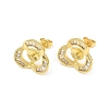Brass Micro Pave Cubic Zirconia Stud Earring Finding CU-CBAA5EE-01G-1