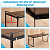 Rectangle Carbon Iron Alloy Extendable Cabinet Tiered Storage Rack for Socks AJEW-WH0609-741A-02-3