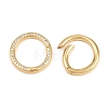 Brass Micro Pave Clear Cubic Zirconia Spring Gate Rings KK-H292-06G-2