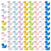 80 Pcs Tiny Ducks Mini Resin Duck Colorful Mini Duck Bulk Fairy Tale Garden Animal Sculpture Resin Duck Image for Miniature Landscape JX344A-1