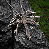 Tibetan Style Alloy Angel Wings Cross Pendant Necklaces FS-WG1EE03-01-4