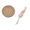 3Pcs 3 Styles Electroplated Natural Quartz Crystal Nuggets Copper Wire Wrapped Pendants PALLOY-JF03128-09-2