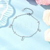 304 Stainless Steel Cross Link Chain Anklets AJEW-AN00739-03-1
