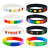 20Pcs 8 Style Rainbow Color Pride Silicone Heart Cord Bracelets Set for Men Women BJEW-TA0001-06-20