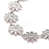 Enamel Daisy Link Chain Necklace NJEW-P220-01P-03-3