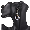 Printed Porcelain Round Dangle Earrings EJEW-JE06838-5