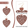 ANATTASOUL 6 Pairs 6 Styles Wood Dangle Earrings with Iron Earring Pins EJEW-AN0004-60-3