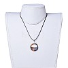 (Jewelry Parties Factory Sale)Flat Round Cellulose Acetate(Resin) Pendant Necklaces NJEW-JN02356-06-5