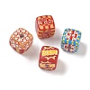 Popcorn Theme Printed Opaque Acylic European Beads AC-CBAE004-04-1