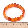 Dyed & Heated Natural Agate Oval Beaded Stretch Bracelet G-E010-01-28-3