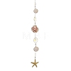 Electroplate Sea Shell & Glass Pendants Hanging Suncatchers HJEW-JM04562-2