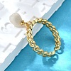 Brass Curb Chain Cuff Rings for Women RJEW-Z085-03G-01-3