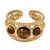 Round Natural Tiger Eye Finger Rings RJEW-Q822-31G-01-2