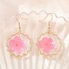 Alloy & Dried Flower Dangle Earrings AL-Z001-03G-3
