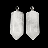 Natural Quartz Crystal Perfume Bottle Pendants G-H332-09P-01-1