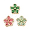 Brass Micro Pave Cubic Zirconia Slide Charms ZIRC-I068-18G-1