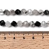 Natural Tourmalinated Quartz/Black Rutilated Quartz Beads Strands G-Z119-A15-01-6