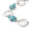 Synthetic Turquoise(Dyed) Turtle Link Bracelets BJEW-JB09195-01-4