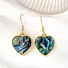 Brass Natural Paua Shell Dangle Earrings EJEW-M060-19D-G-1
