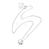 Plating Alloy Acrylic Pearl Pendant Necklaces NJEW-S424-02P-2