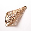 Apetalous Filigree Brass Bead Cones KK-N0089-02KCG-2