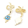 Rack Plating Eye Brass Stud Earrings EJEW-C108-07G-04-2